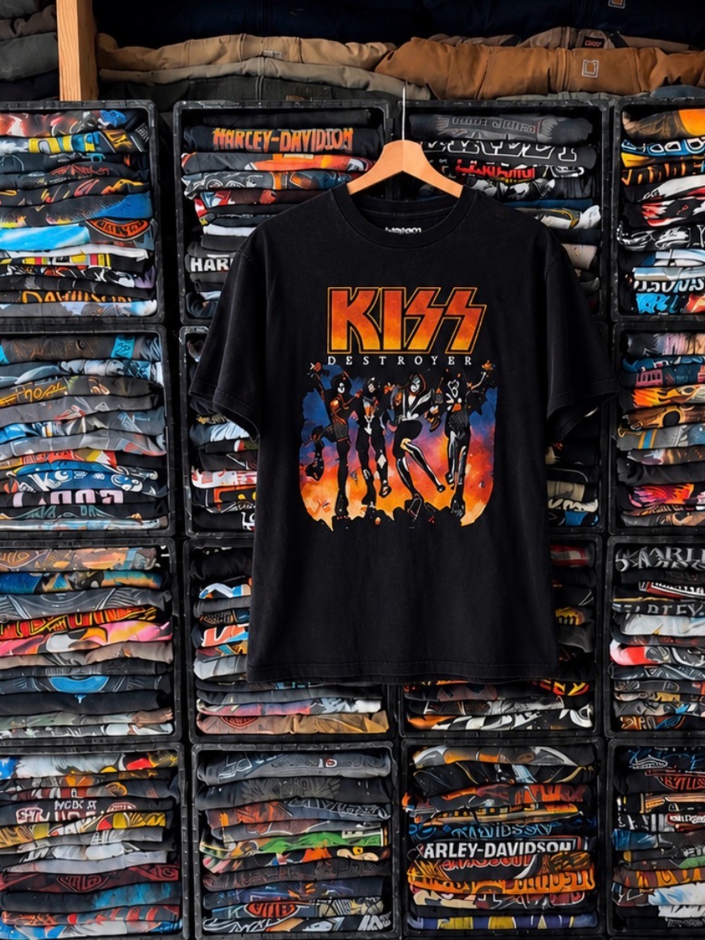 KISS Destroyer Album Graphic Band Tee Black Size M